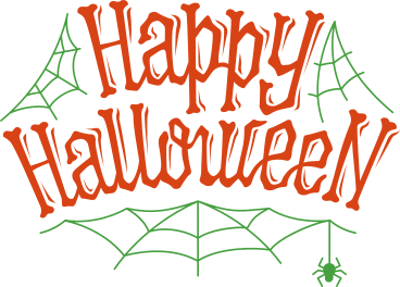 Schriftzug „happy halloween“ mit spinnennetztext PNG, SVG