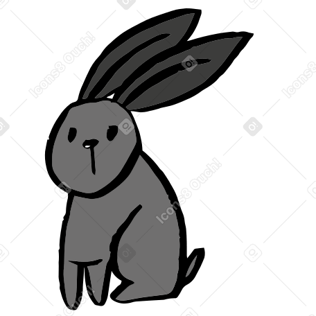 grey rabbit Illustration in PNG, SVG