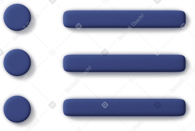 3D blue checklist with round items Illustration in PNG, SVG