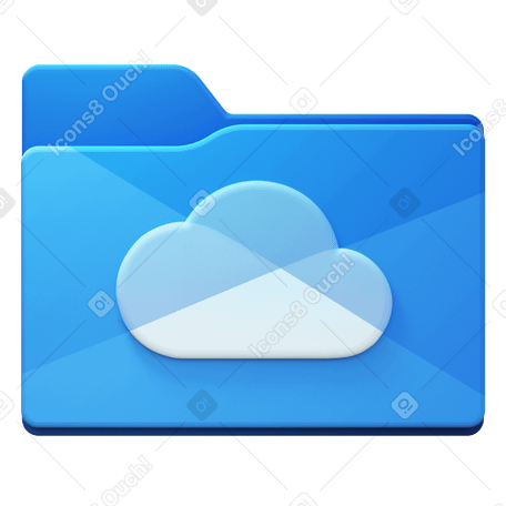 3D cloud folder v Illustration in PNG, SVG