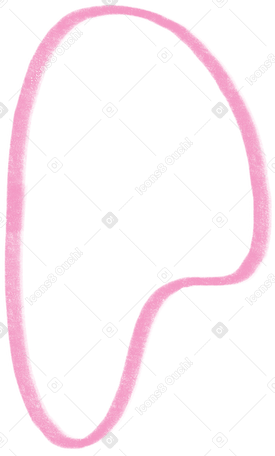 pink crayon half oval shape PNG, SVG