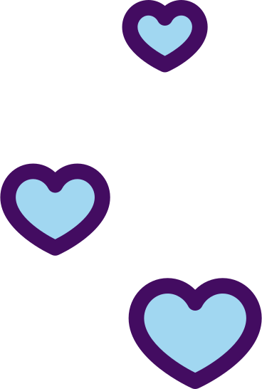 three hearts of different sizes PNG, SVG
