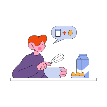 A man prepares food by mixing ingredients in a bowl PNG, SVG