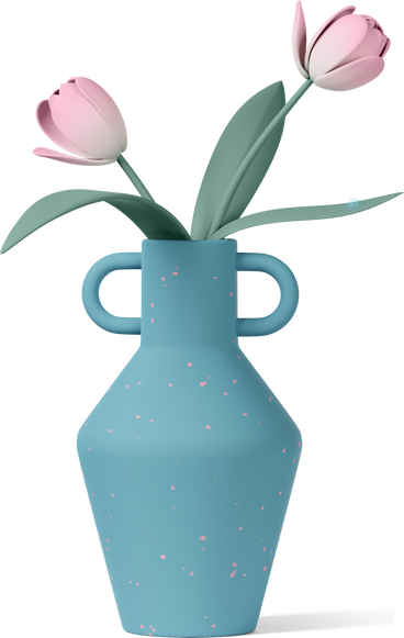 vase with tulips PNG, SVG