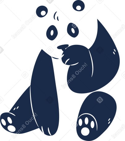 Panda assis PNG, SVG