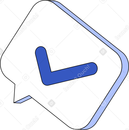 speech bubble with checkmark Illustration in PNG, SVG