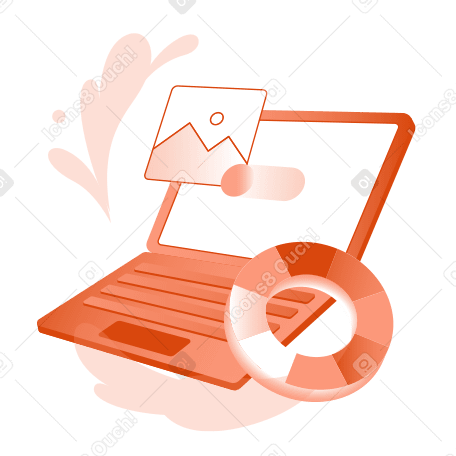 Webdesign auf laptop mit farbrad PNG, SVG