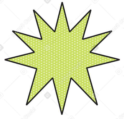 зеленая многоконечная звезда в PNG, SVG