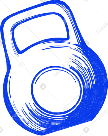 blue large kettlebell Illustration in PNG, SVG