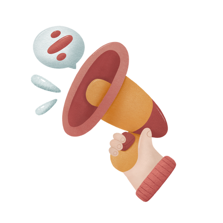 Hand with the megaphone promotes services Illustration in PNG, SVG