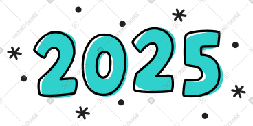 2025 年雪花新年 PNG, SVG