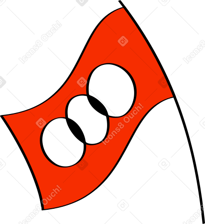 red flag with an emblem Illustration in PNG, SVG