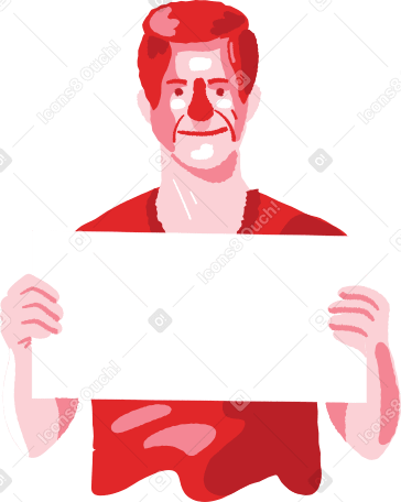 man with a sign PNG、SVG
