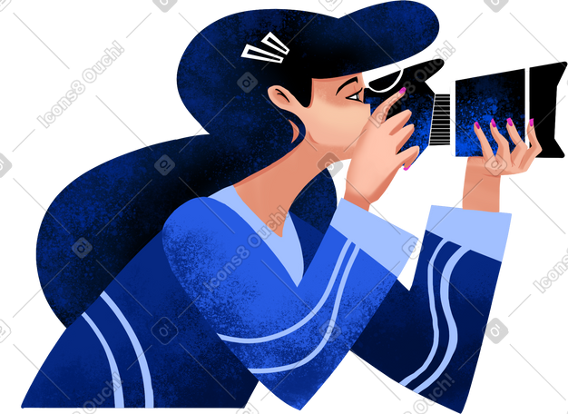 photographer in a blue suit PNG, SVG