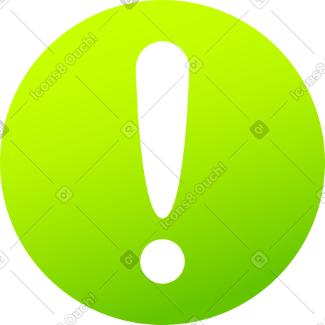 green circle with an exclamation point PNG, SVG