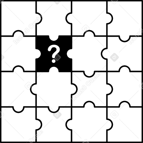 puzzle with the last missing piece Illustration in PNG, SVG