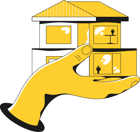 Illustration hand holding a house aux formats PNG, SVG