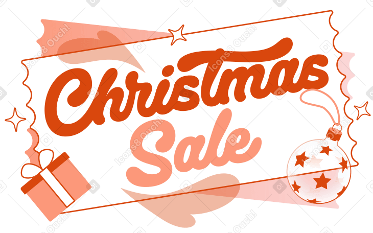 ギフトとクリスマス飾りのテキストをレタリング クリスマス セール PNG、SVG