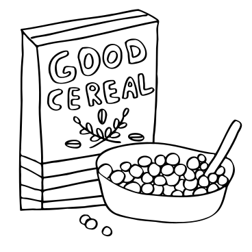 Cereal package with a bowl full of cereal PNG, SVG