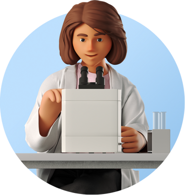 Female scientist working with microscope PNG、SVG