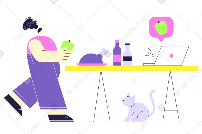 Cooking according to the video lesson Illustration in PNG, SVG