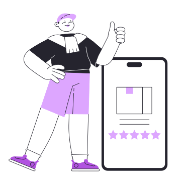 Man giving a five-star rating to product PNG, SVG