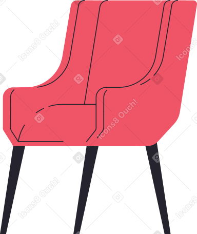 red chair with three legs PNG, SVG