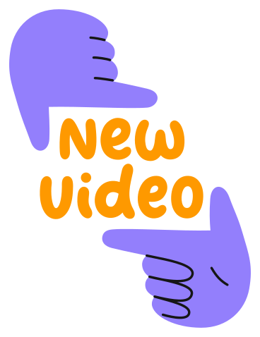 hand and lettering new video sticker animated illustration in GIF, Lottie (JSON), AE