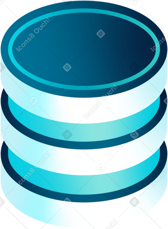 isometric round server PNG, SVG