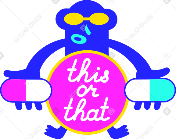 lettering sticker this or that morpheus Illustration in PNG, SVG