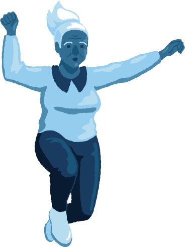 Old woman jumping в PNG, SVG