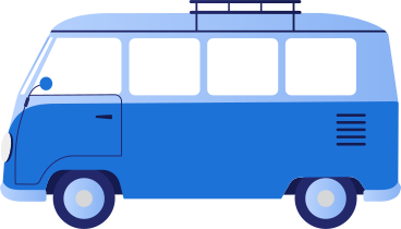 bus in retro style van vw PNG, SVG