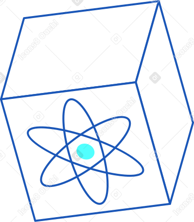 Кубическая икона науки в PNG, SVG