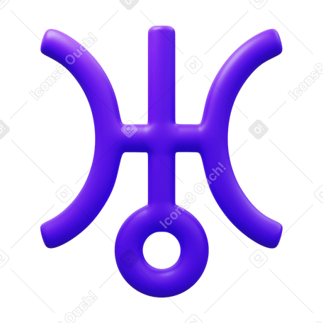 3D uranus symbol Illustration in PNG, SVG