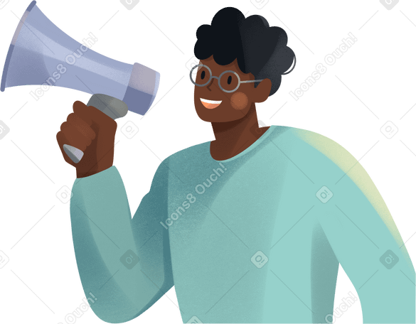 young man with loudspeaker PNG, SVG