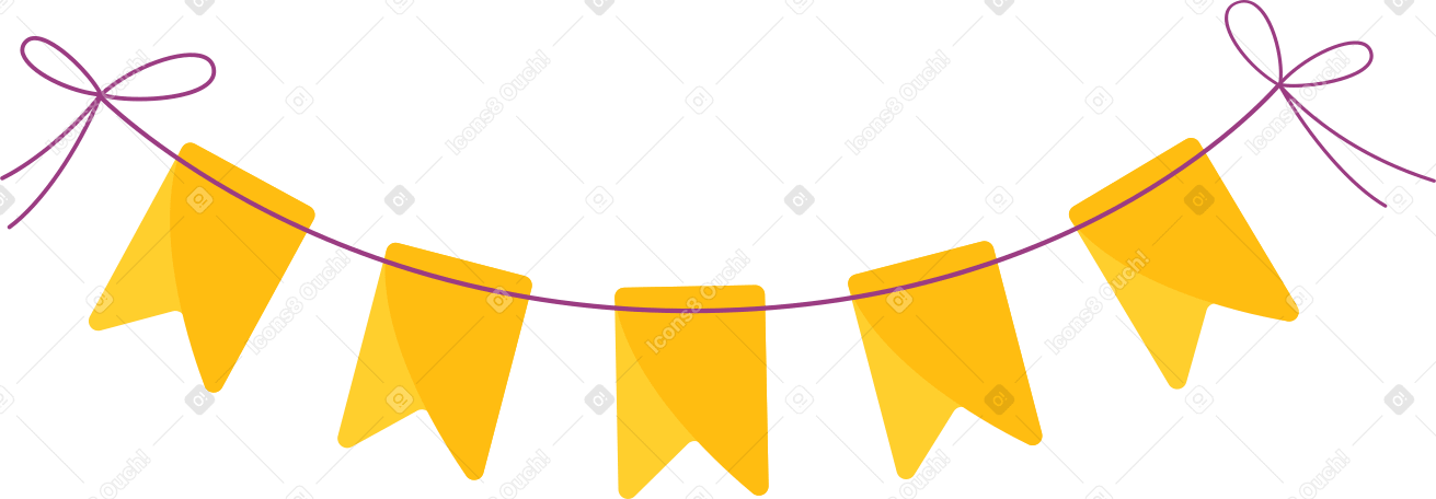 garland with flags Illustration in PNG, SVG