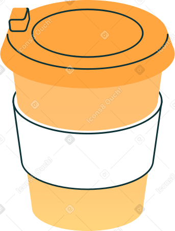 big orange coffee cup Illustration in PNG, SVG