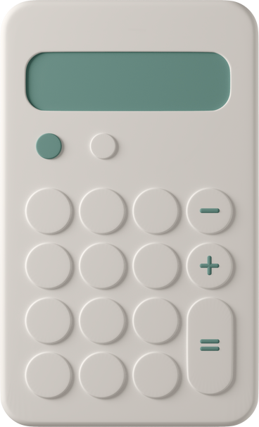 front view of white calculator PNG, SVG