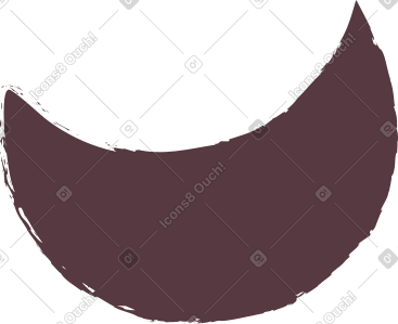 Dark brown crescent PNG, SVG