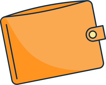 orange leather wallet PNG, SVG