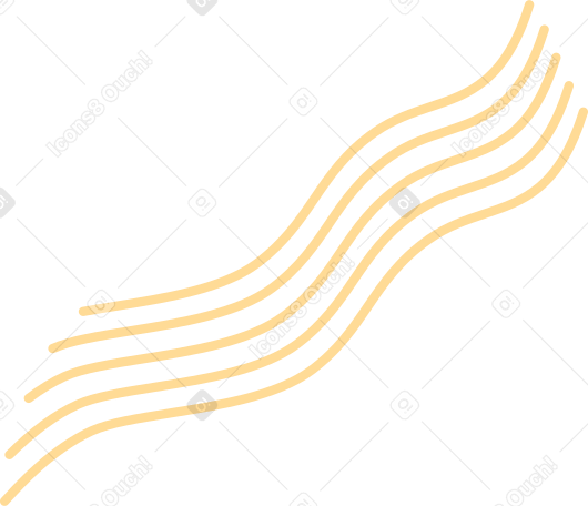 Linhas amarelas sinuosas PNG, SVG