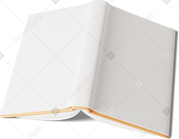 3D open book cover top view mockup Illustration in PNG, SVG