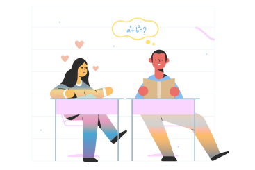 Девушка-подросток влюблена в одноклассника в PNG, SVG