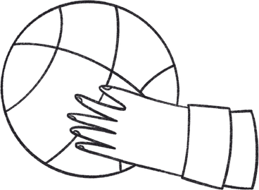 hand holds the basketball PNG, SVG