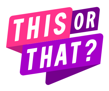 lettering sticker this or that pink purple text PNG, SVG