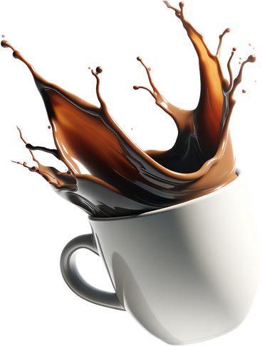 cup of coffee with splashes PNG, SVG