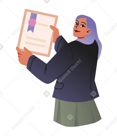 Mulher feliz segurando diploma na formatura PNG, SVG