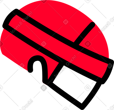 Red hockey helmet PNG, SVG