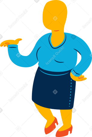 chubby woman standing Illustration in PNG, SVG