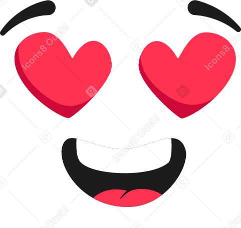 emotion with heart-eyes PNG, SVG